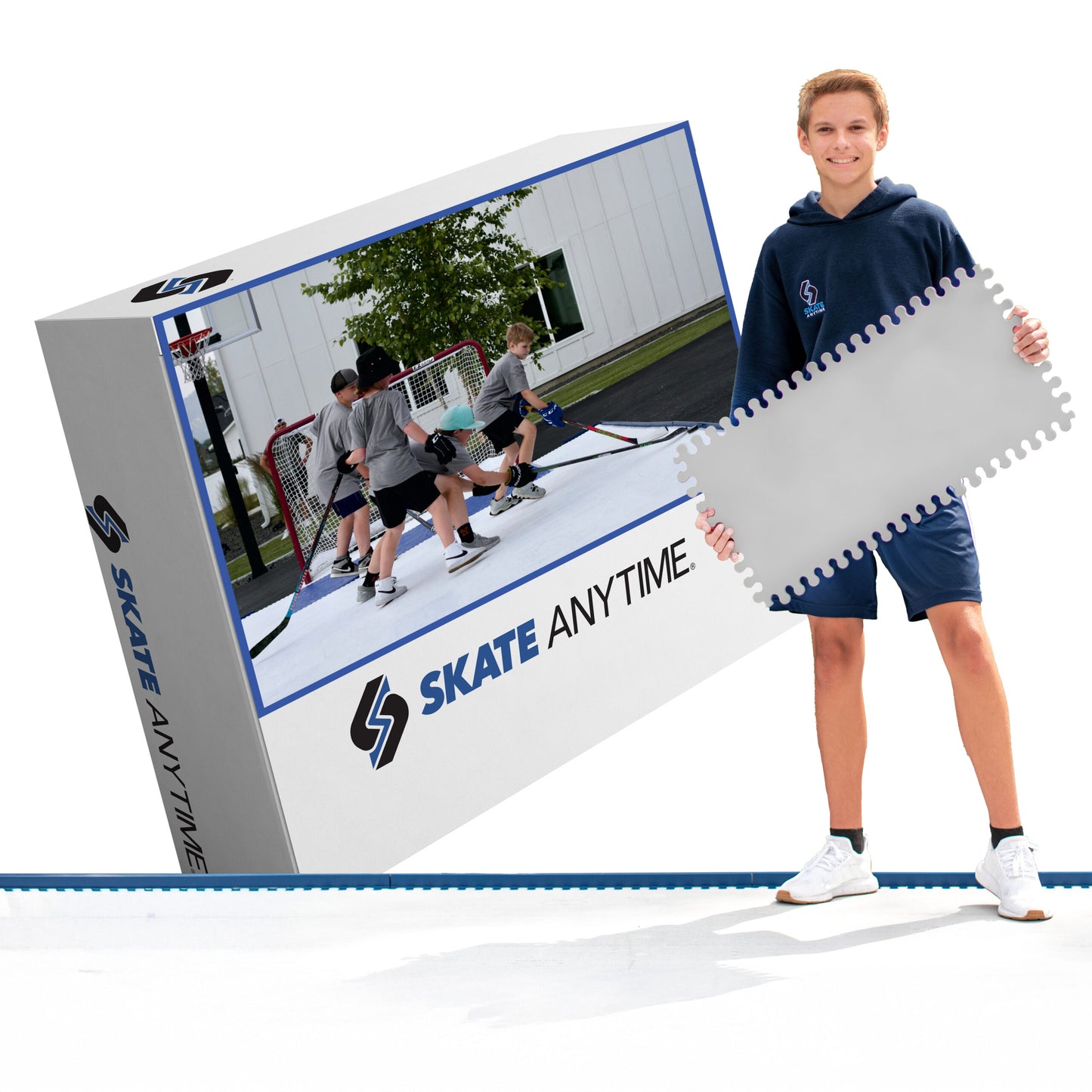 Skate Anytime Precision Single Gray Image of a boy holding the Gray Panel